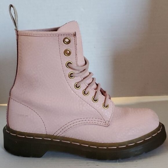Dr Martens 1460 Pascal Virginia Leather Boots Pastel Pink Doc Women's WOMAN'S 5 - Picture 3 of 16
